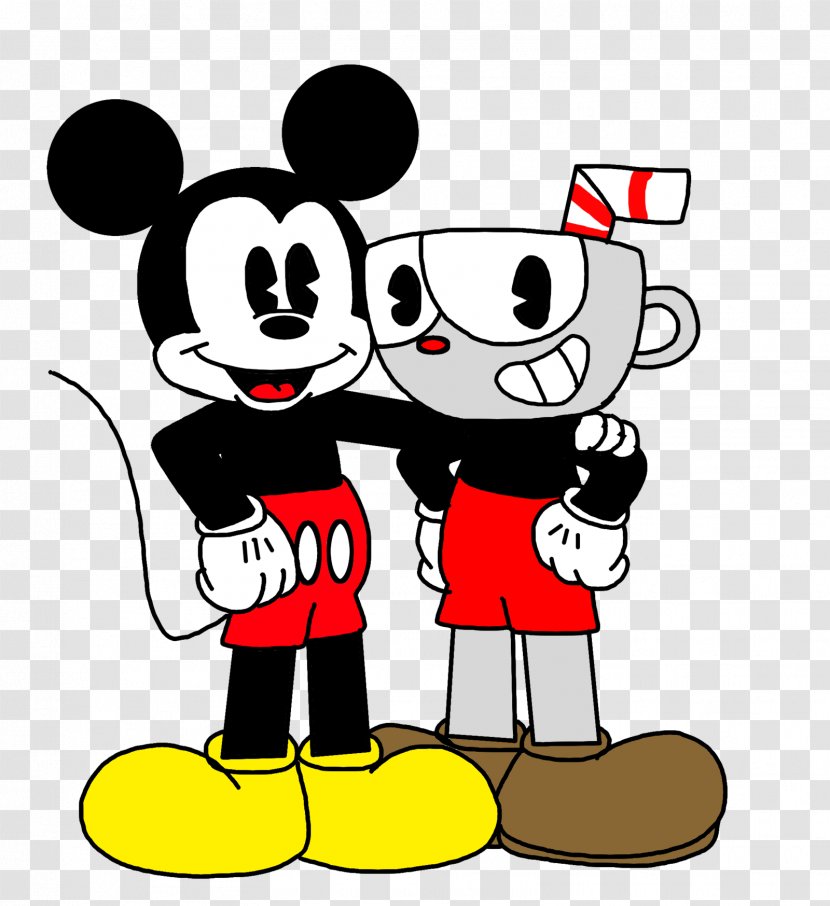 Cuphead Mickey Mouse Woody Woodpecker Oswald The Lucky Rabbit YouTube - Black And White Transparent PNG