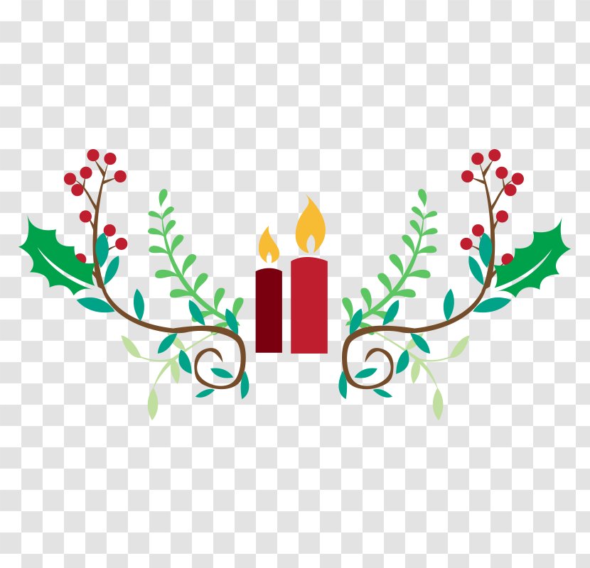 Christmas Day Image Vector Graphics Adobe Photoshop - Floral Design - Candle Border Transparent PNG
