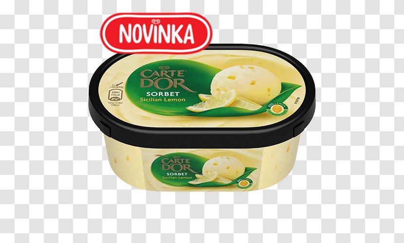 Ice Cream Sorbet Carte D'Or Lemon - Dairy Product Transparent PNG
