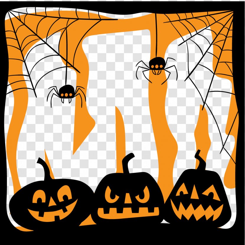 Spider Web Halloween Clip Art - Cucurbita - Pumpkin And Vector Transparent PNG