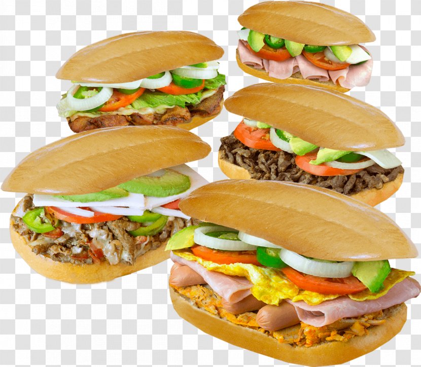 Mexican Cuisine Hamburger Cheeseburger Torta Taco - Finger Food - Vector Transparent PNG