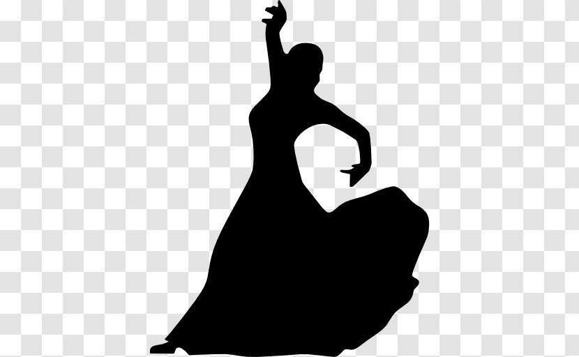 Flamenco Dancer Silhouette - Black And White - Icons Transparent PNG