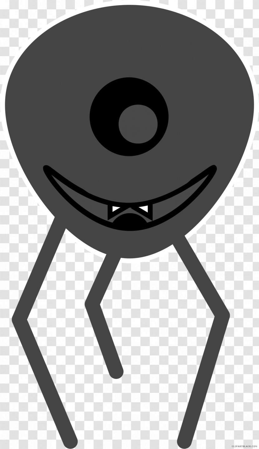 Octopus Clip Art Image - Grayscale - Smiley Transparent PNG