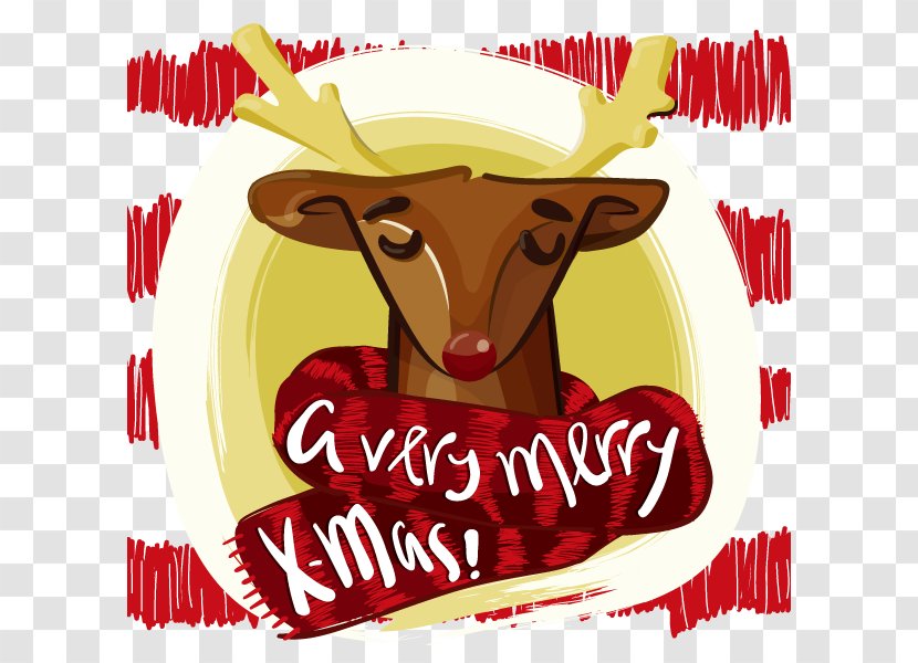 Rudolph Reindeer Santa Claus Christmas - Vertebrate - Vector Transparent PNG