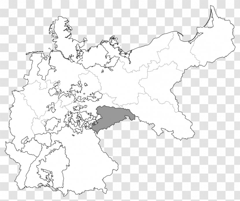 Kingdom Of Saxony German Empire Bavaria Grand Duchy Hesse Map - Otto Von Bismarck Transparent PNG