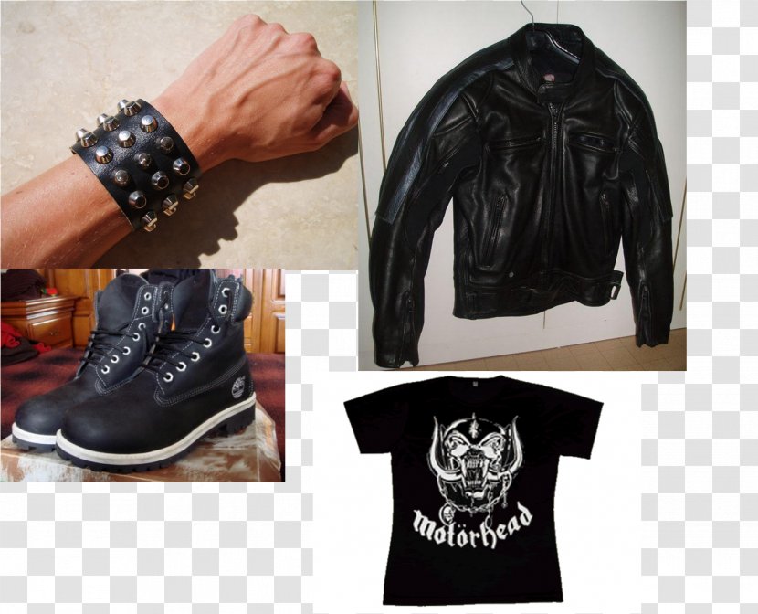 Leather Jacket T-shirt Heavy Metal Subculture Wristband Bracelet - Silhouette Transparent PNG