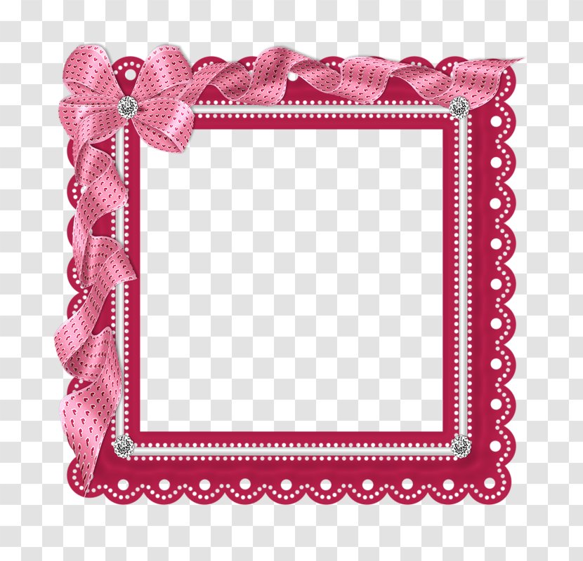 Picture Frame Paper Clip Art - Framing - Pink Bow Border Transparent PNG