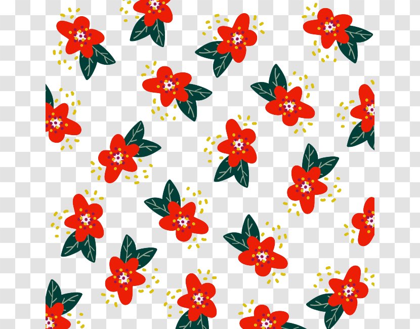 Floral Design Flower Poinsettia Red Pattern - Branch Transparent PNG