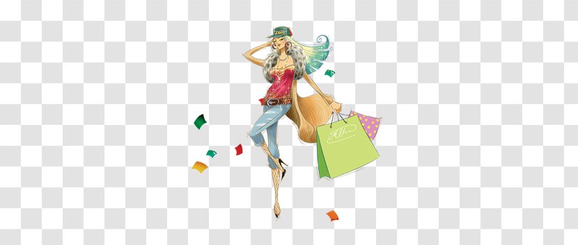 Shopping Clip Art - Bag - Beautiful Women Transparent PNG