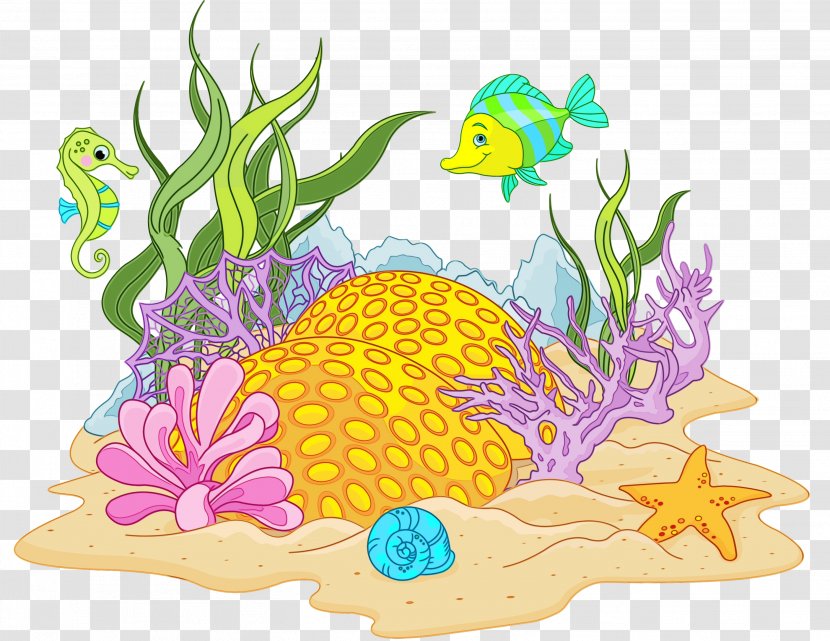 Watercolor Plant - Butterflyfish Transparent PNG