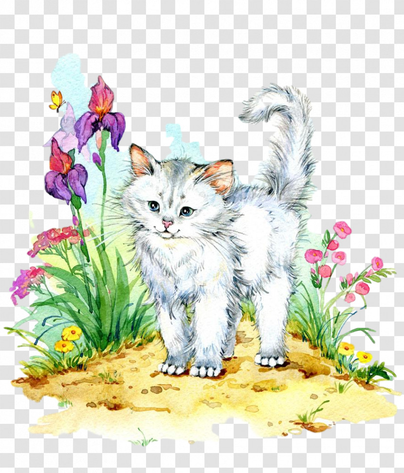 Cat Small To Medium-sized Cats Kitten Whiskers Plant Transparent PNG