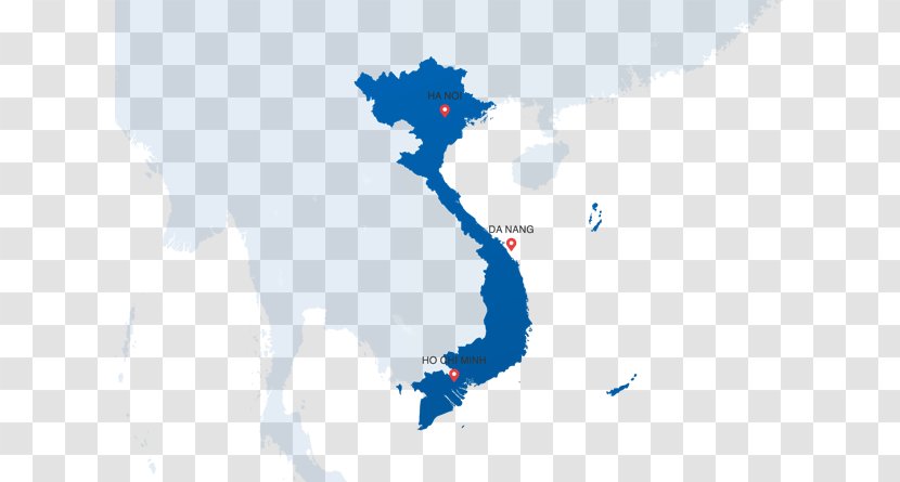 Vietnam Vector Map - Blue - Distribution Home Transparent PNG