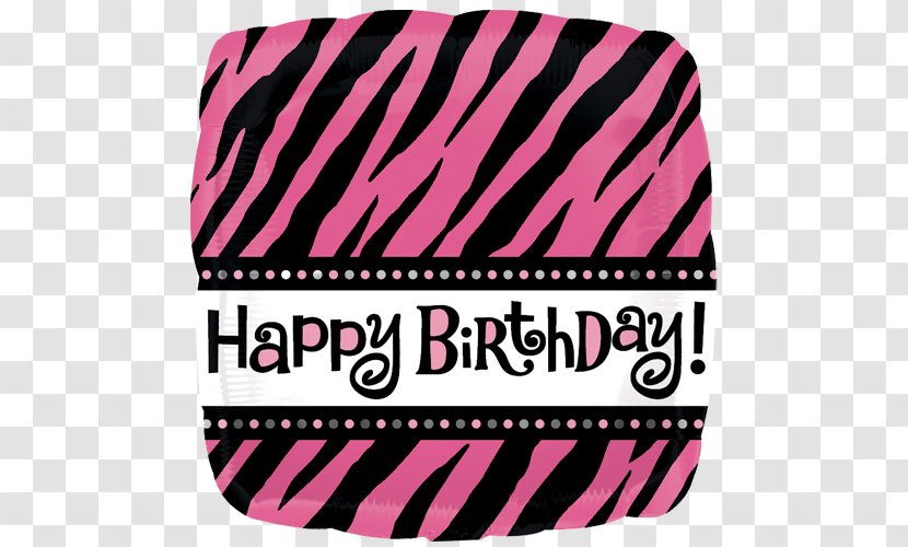 Birthday Candles Balloon Animal Print Party - Cake - Happy Text Black And White Transparent PNG