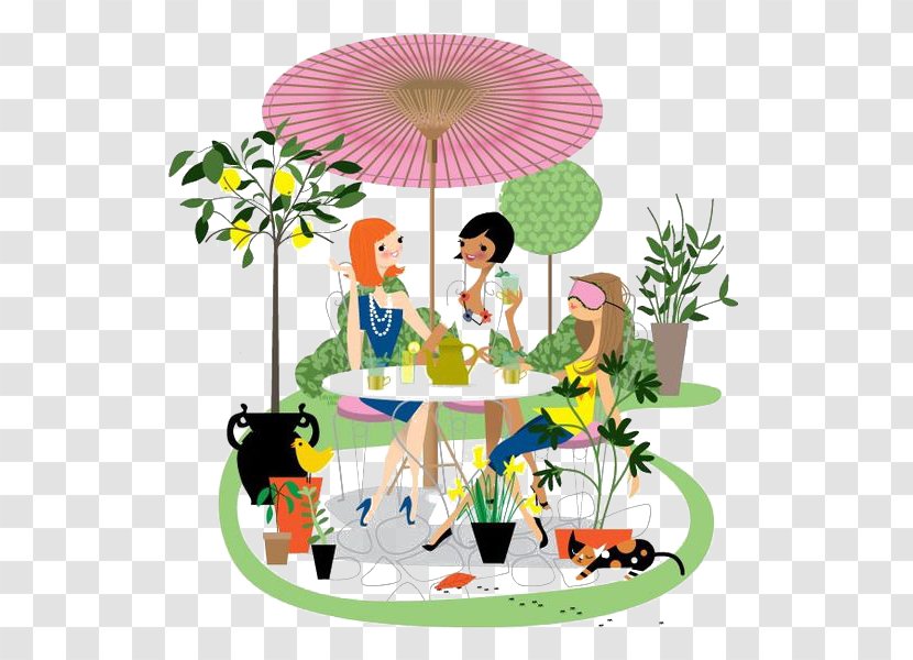 Drawing Fashion Illustration Art - Tree - Tea-girls Transparent PNG