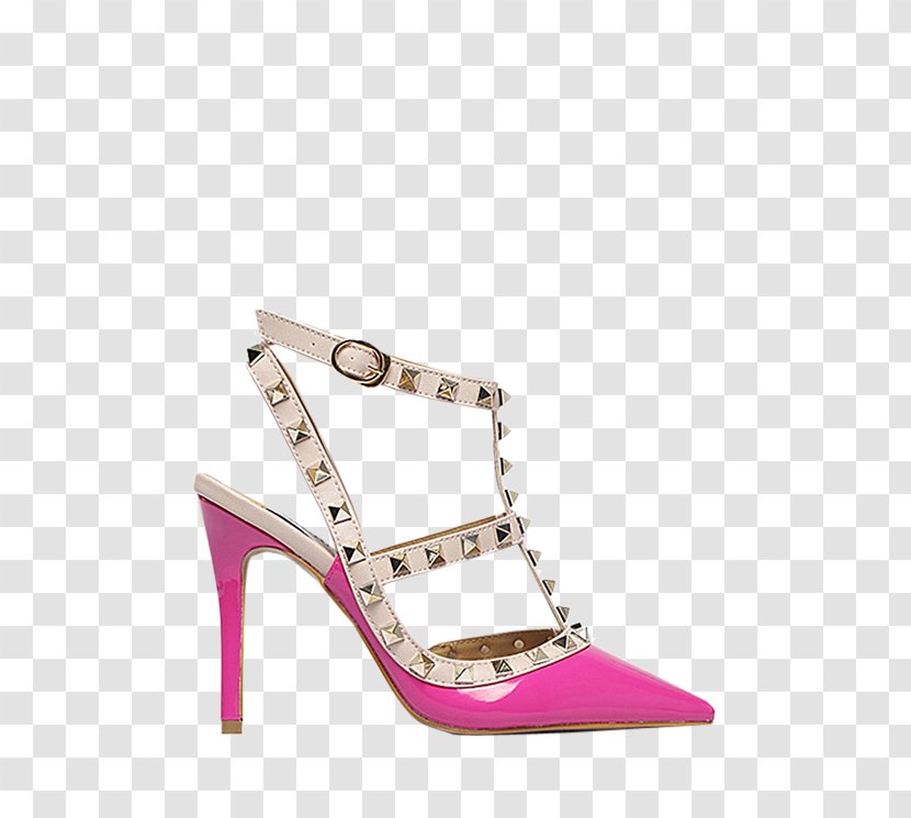 Strap Court Shoe Sandal High-heeled - Magenta - Strappy Red Dress Shoes For Women Transparent PNG