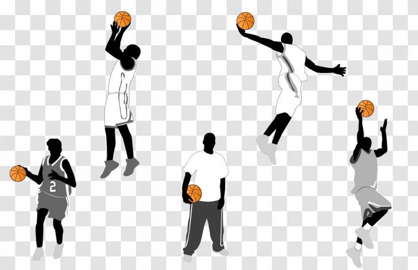 Basketball Clip Art - Action Sports Silhouette Vectors Transparent PNG