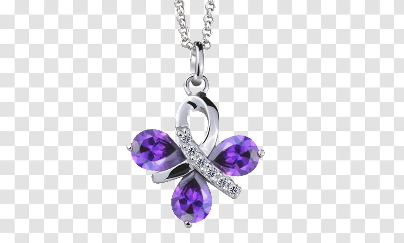 Amethyst Purple Four-leaf Clover - Pendant Transparent PNG