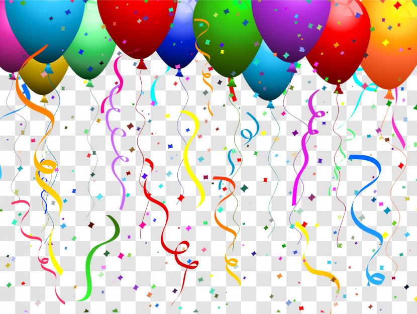 Balloon Confetti Party Clip Art Transparent PNG