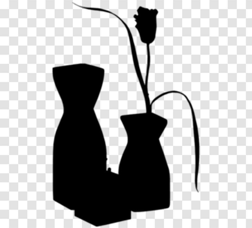 Clip Art Black Cat Flower Silhouette - Vase - Herbaceous Plant Transparent PNG