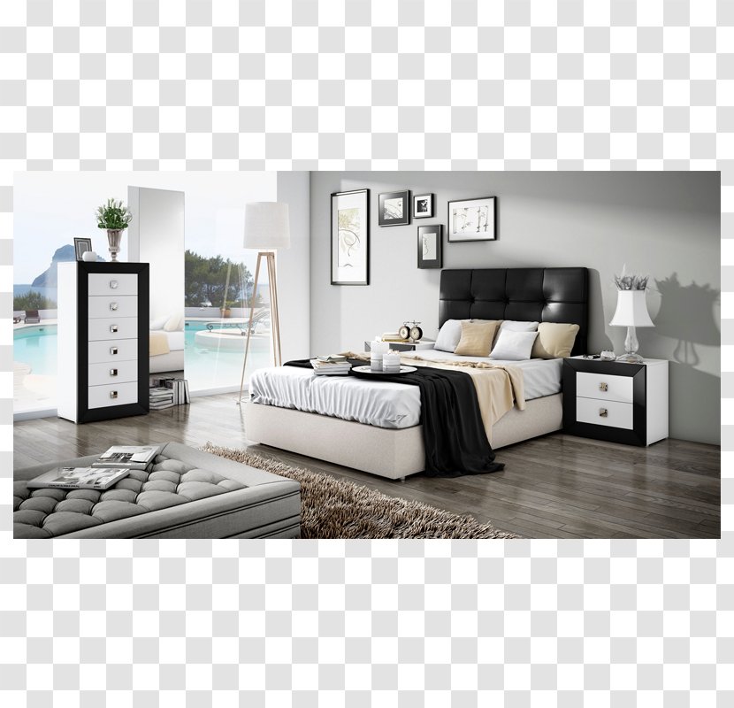 Bed Frame Bedside Tables Headboard Living Room - Mattress - Table Transparent PNG