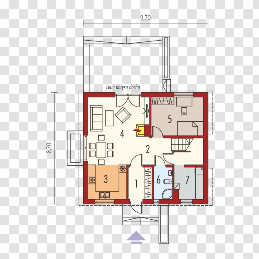 Floor Plan House Square Meter Room - Schematic Transparent PNG