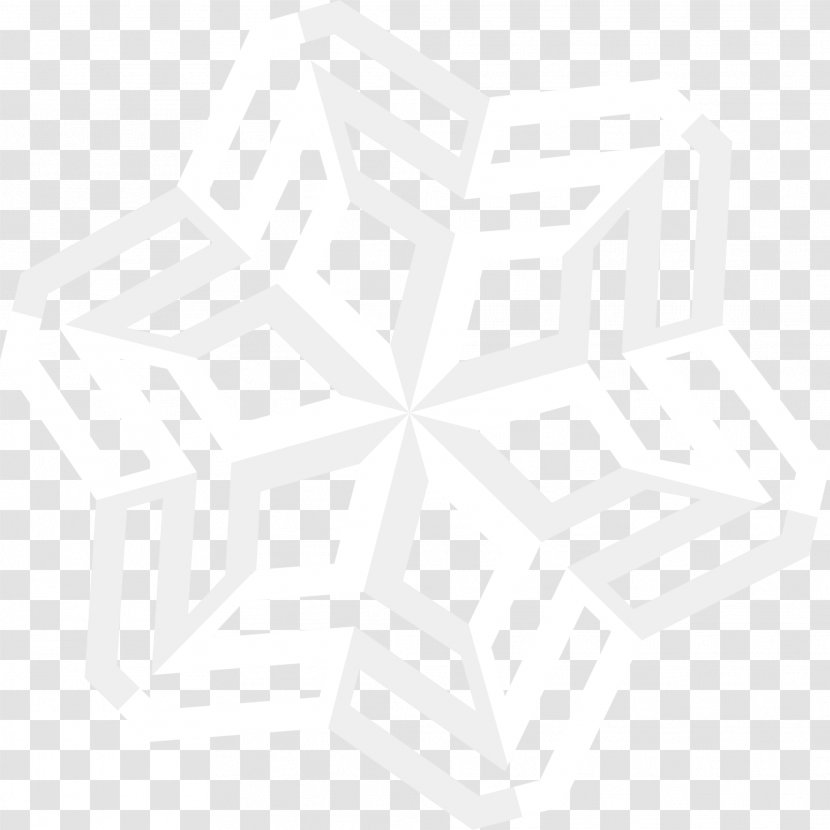 White Symmetry Black Pattern - Gray Simple Snowflake Transparent PNG