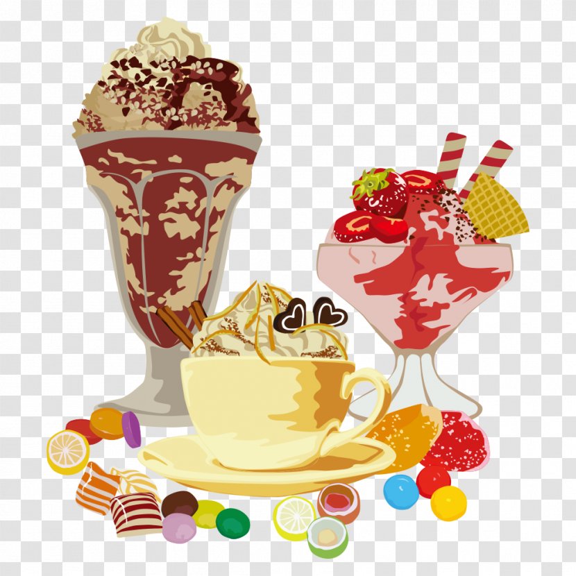 Ice Cream Dessert Cartoon - Knickerbocker Glory - Candy And Transparent PNG