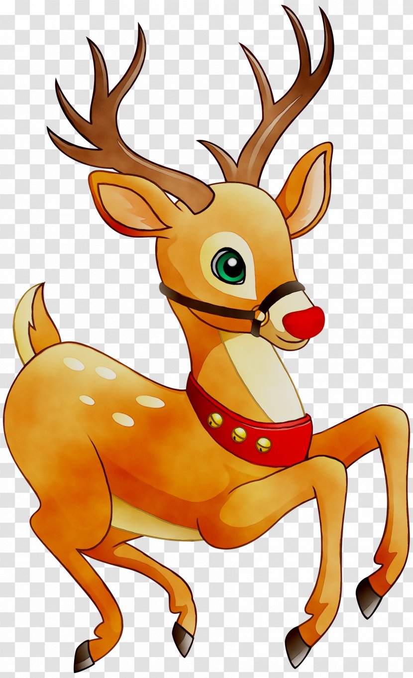 Reindeer Rudolph Santa Claus Christmas Day Candy Cane - Character Transparent PNG
