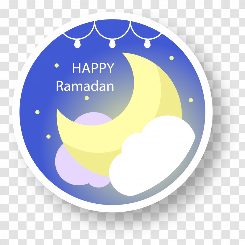 Blue Circle - Area - The Moon Label Round Eid Transparent PNG