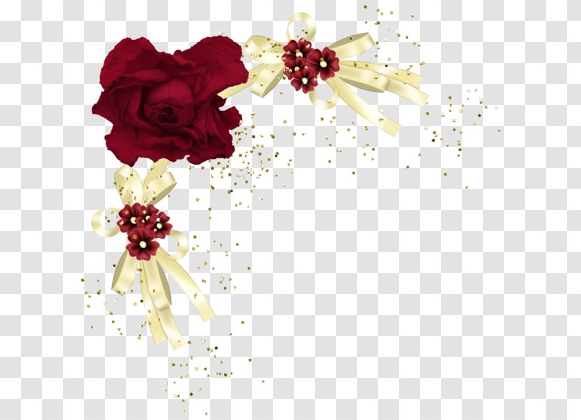 Flower Red Rose Floral Design Yellow - Border Transparent PNG