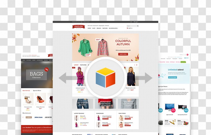 OpenCart Online Shopping Web Page - Design Transparent PNG