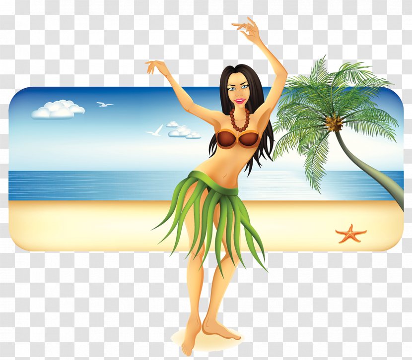 Hawaii Hula Dance Illustration - Flower - Beach Leisure Vacation Transparent PNG