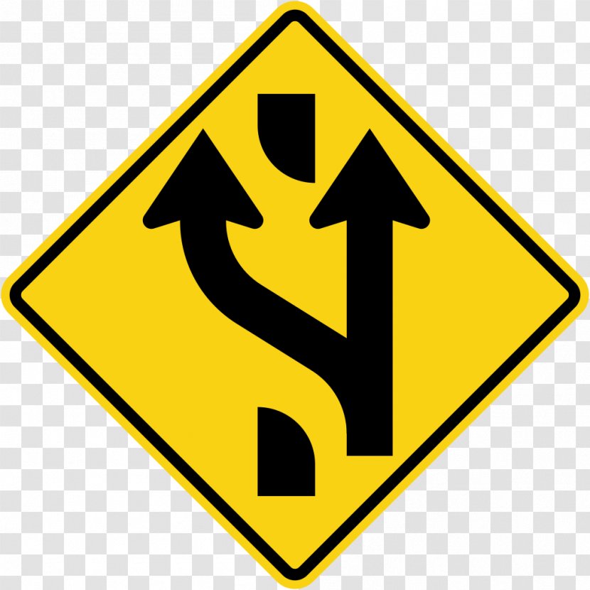 Traffic Sign Road Warning Lane - Carriageway Transparent PNG