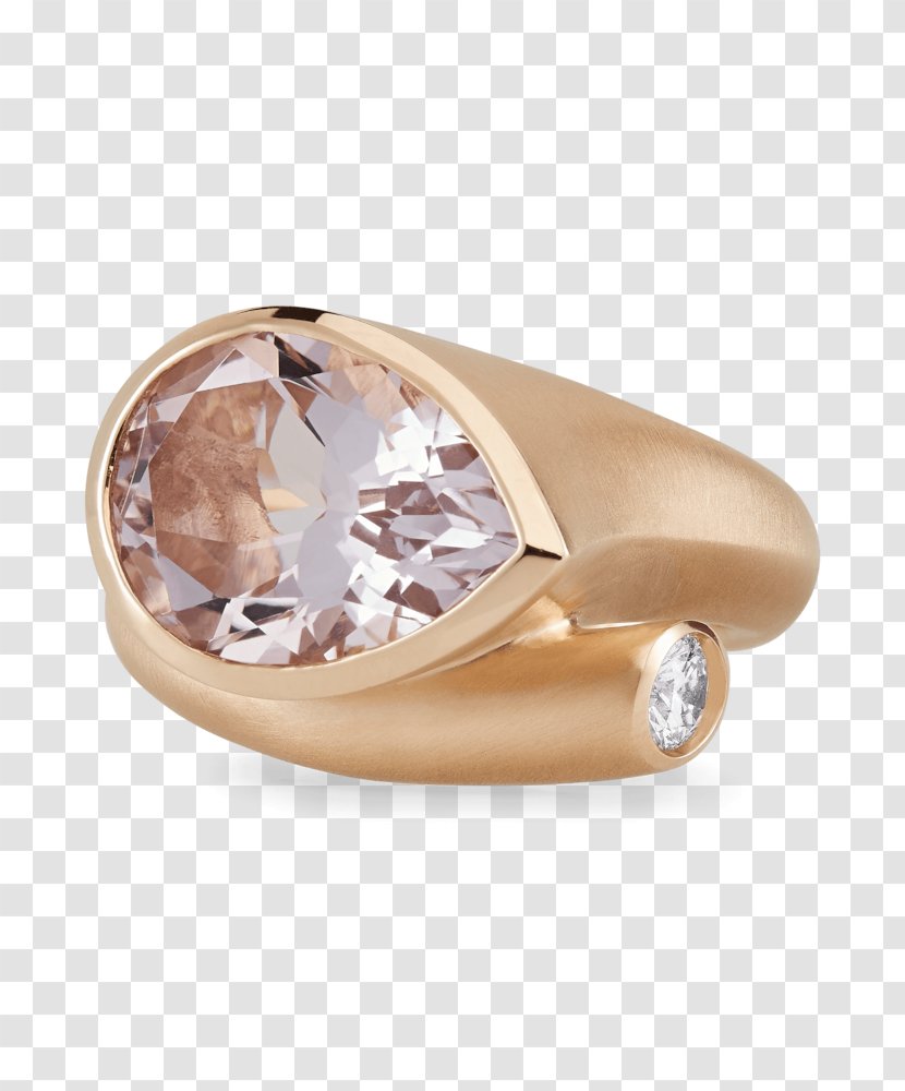 Ring Diamond Colored Gold Rose De France - Silver Transparent PNG