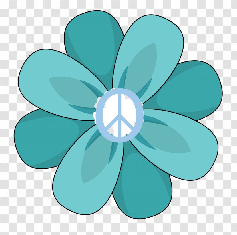 Peace Symbols Hippie Image - Aqua - Symbol Transparent PNG