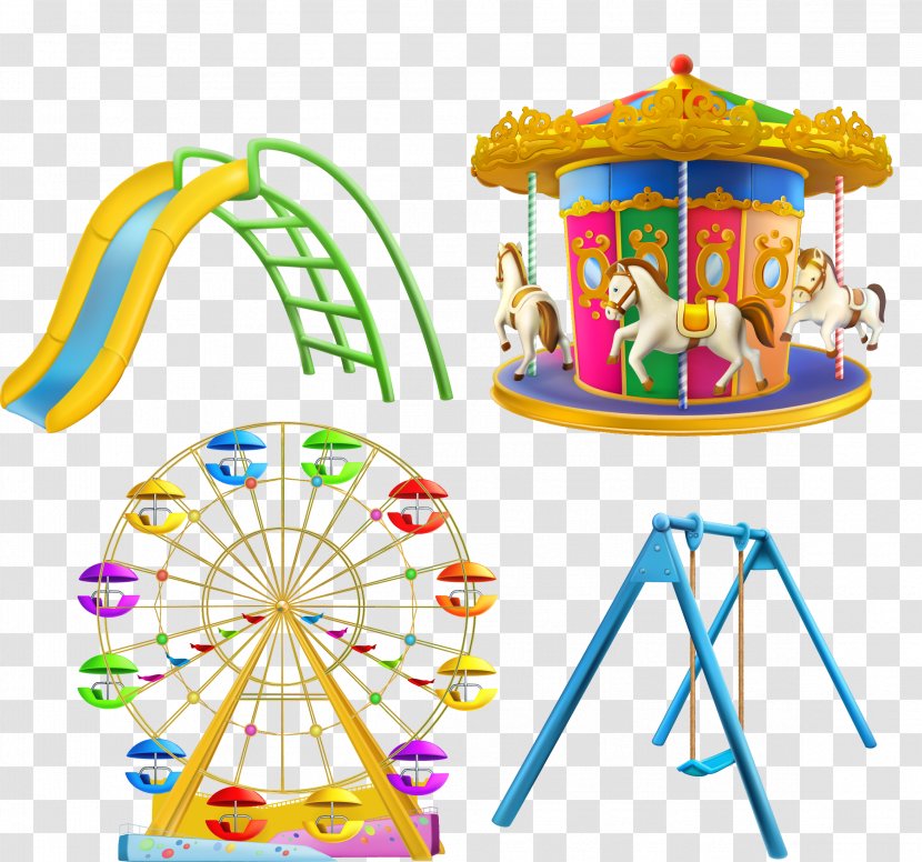 Carousel Stock Photography Royalty-free Illustration - Recreation - Vector Cartoon Amusement Park Ferris Wheel Transparent PNG