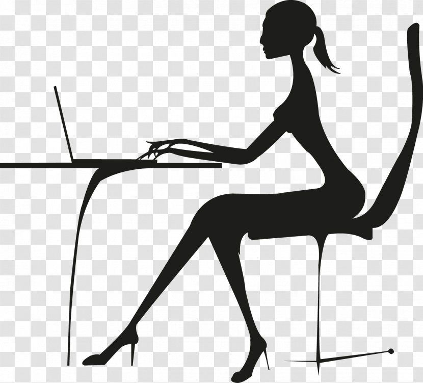 Laptop Businessperson Silhouette - Professional Women Transparent PNG
