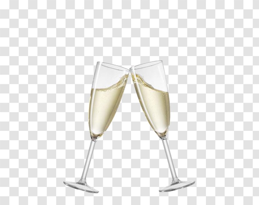 Prosecco Champagne Sparkling Wine Toast - Sekt - Cartoon And Glass Transparent PNG