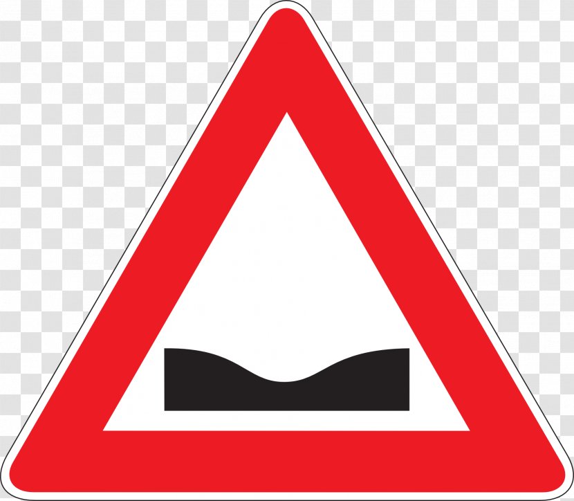 Traffic Sign Speed Bump Warning Level Crossing - Pothole Symbol Transparent PNG