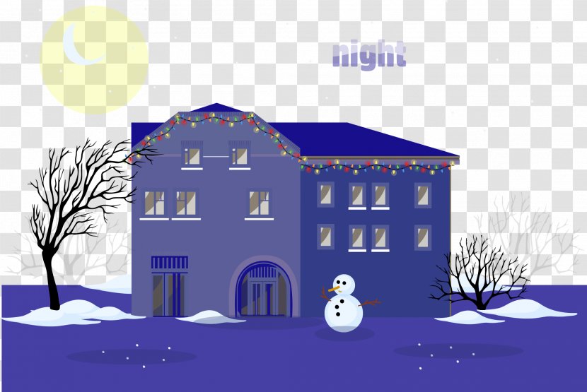 Winter Night - Vector Snowman Cold Transparent PNG