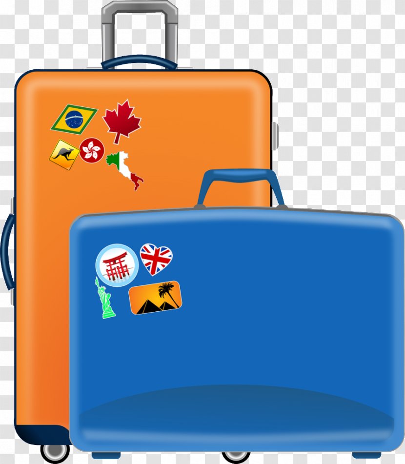 Suitcase Baggage Travel Clip Art - Orange Transparent PNG