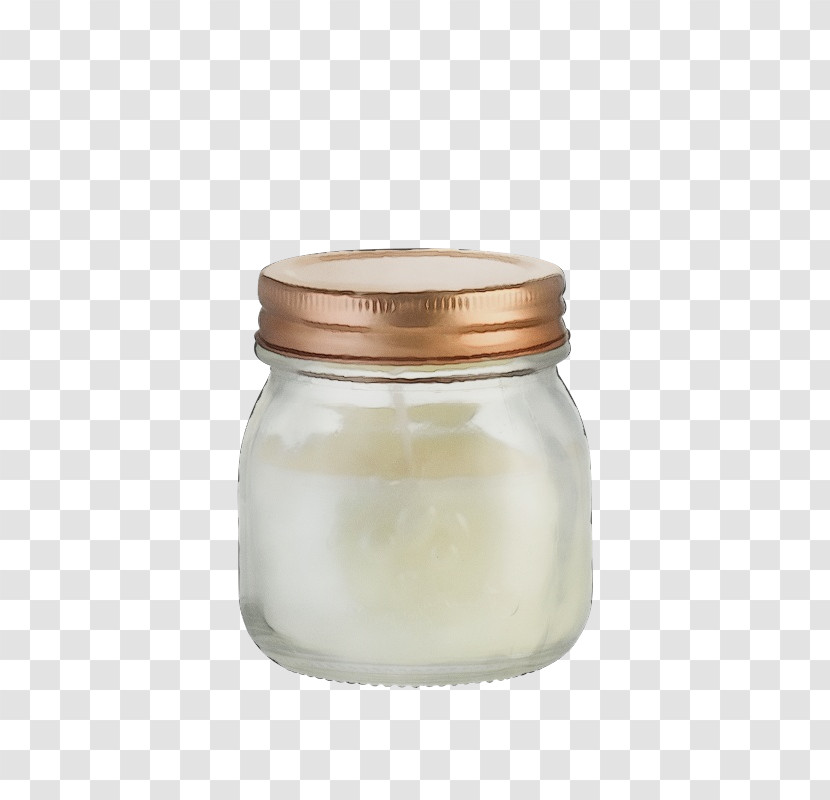 Mason Jar Lid Food Storage Containers Glass Beige Transparent PNG