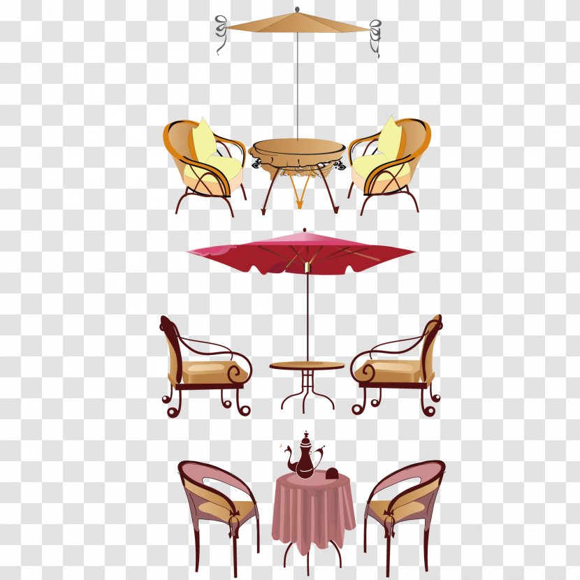 Coffee Cafe Table - Restaurant - Chairs Transparent PNG