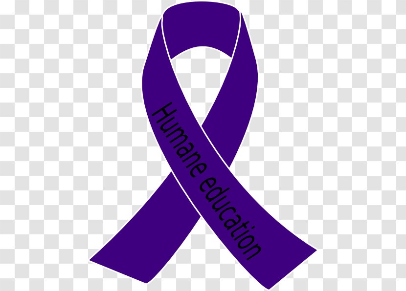 Awareness Ribbon Purple Cancer Clip Art - Breast Month - RIBBON PURPLE Transparent PNG
