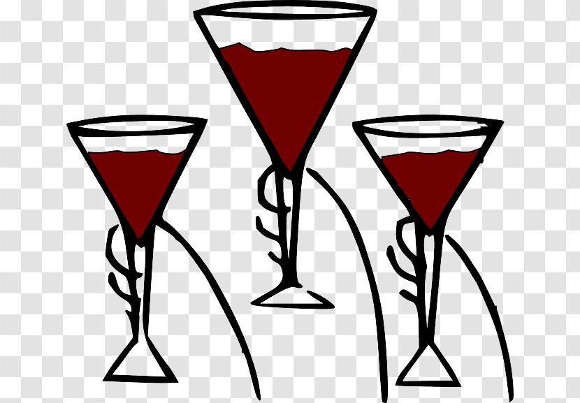 Red Wine Champagne Glass Clip Art - Stemware Transparent PNG