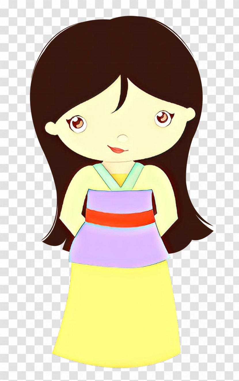 Cartoon Yellow Brown Hair Black Animation - Long Transparent PNG