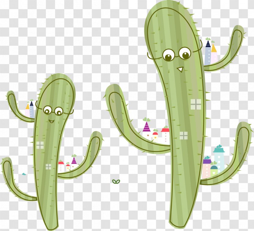 Cactaceae Illustration - Cute Cartoon Cactus Transparent PNG
