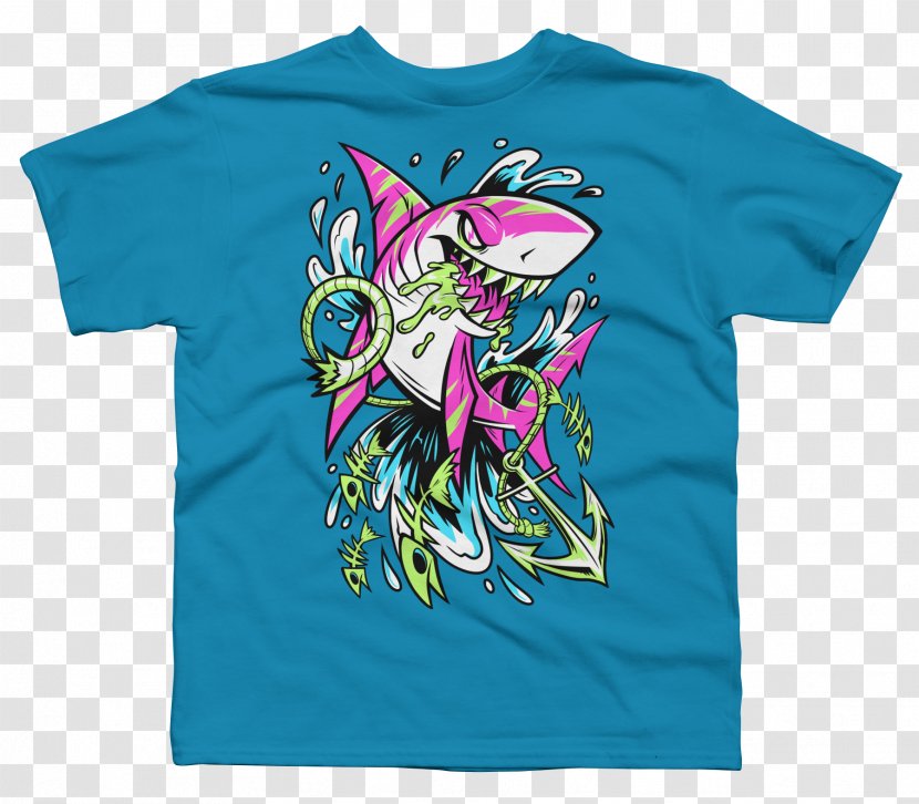 Tiger Shark T-shirt Drawing - Active Shirt Transparent PNG