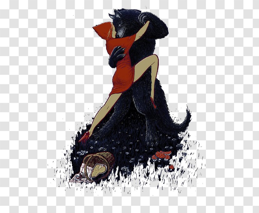 Big Bad Wolf American Black Bear Gray Little Red Riding Hood - Tree - Woman With Transparent PNG