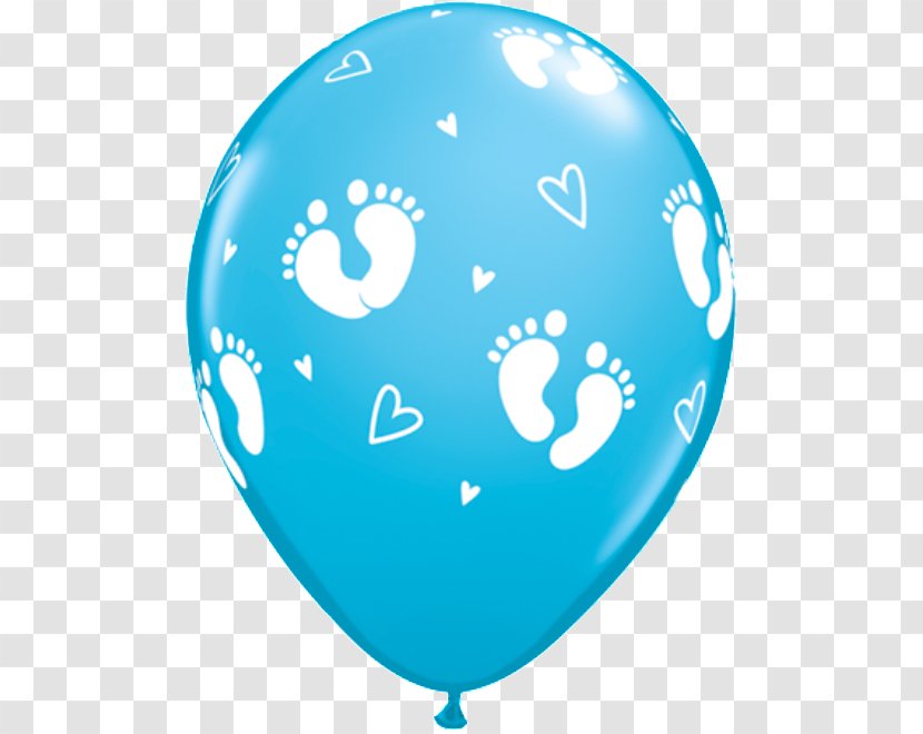 Mylar Balloon Baby Shower Party Infant - Gas - Footprints Transparent PNG